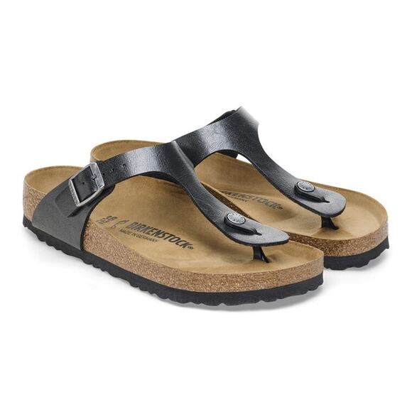 Birkenstock Gizeh Sandals Black Graceful Licorice Birko-Flor Cork Footbed EU 38 - Picture 1 of 12